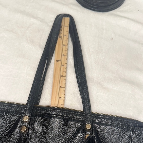 Spacious Black Leather Tote with Textured Finish - Picture 12 of 16